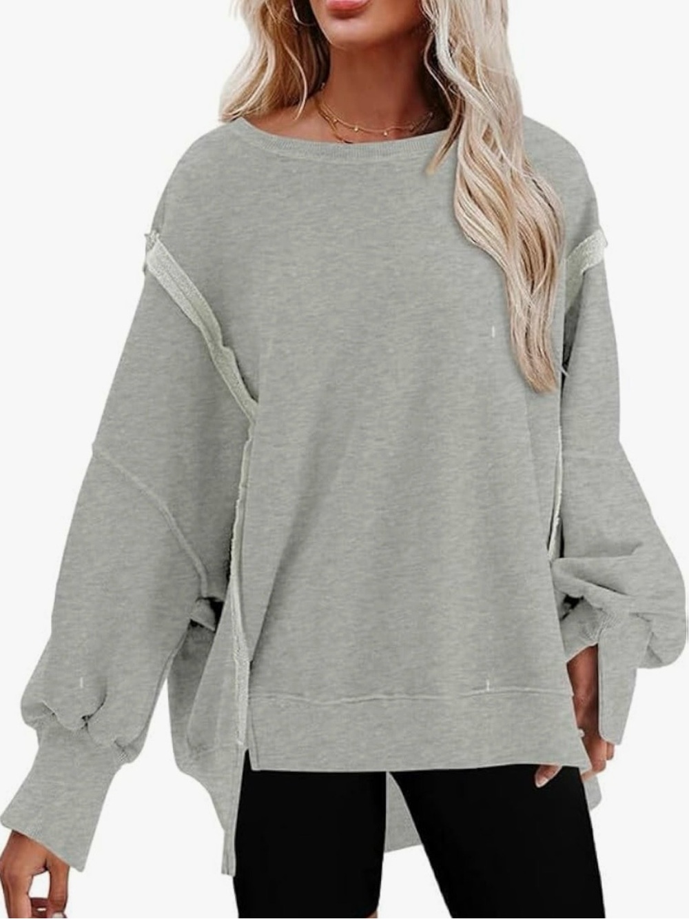 SHEWIN WOMANS OVERSIZED REVERSE SWEATSHIRT